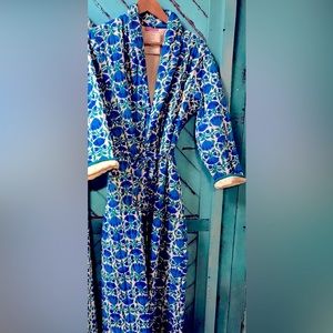 Exquisite Quilted Block Printed Robe Coat